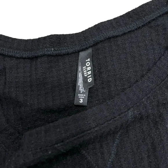 Torrid Sleep Black Waffle Knit Pajama Top 3X - Picture 3 of 4